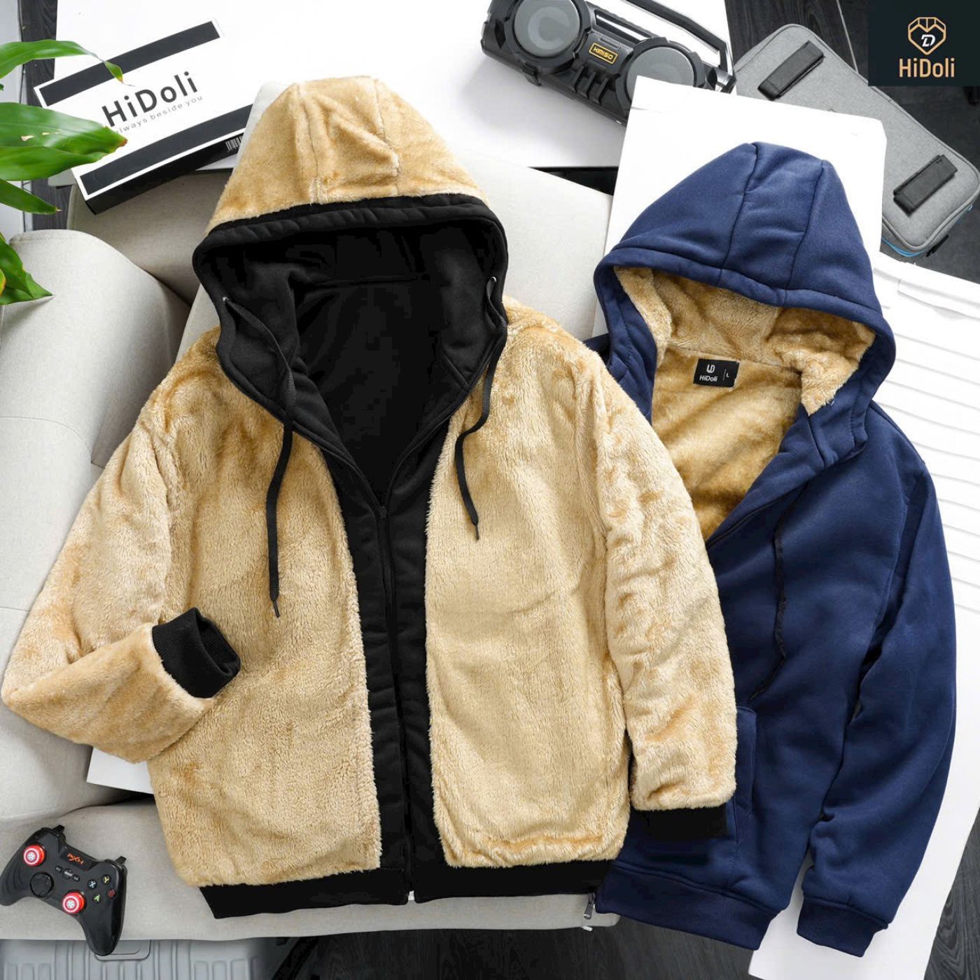 Áo hoodie nam nữ lót lông có mũ, Áo nỉ Lót lông siêu ấm