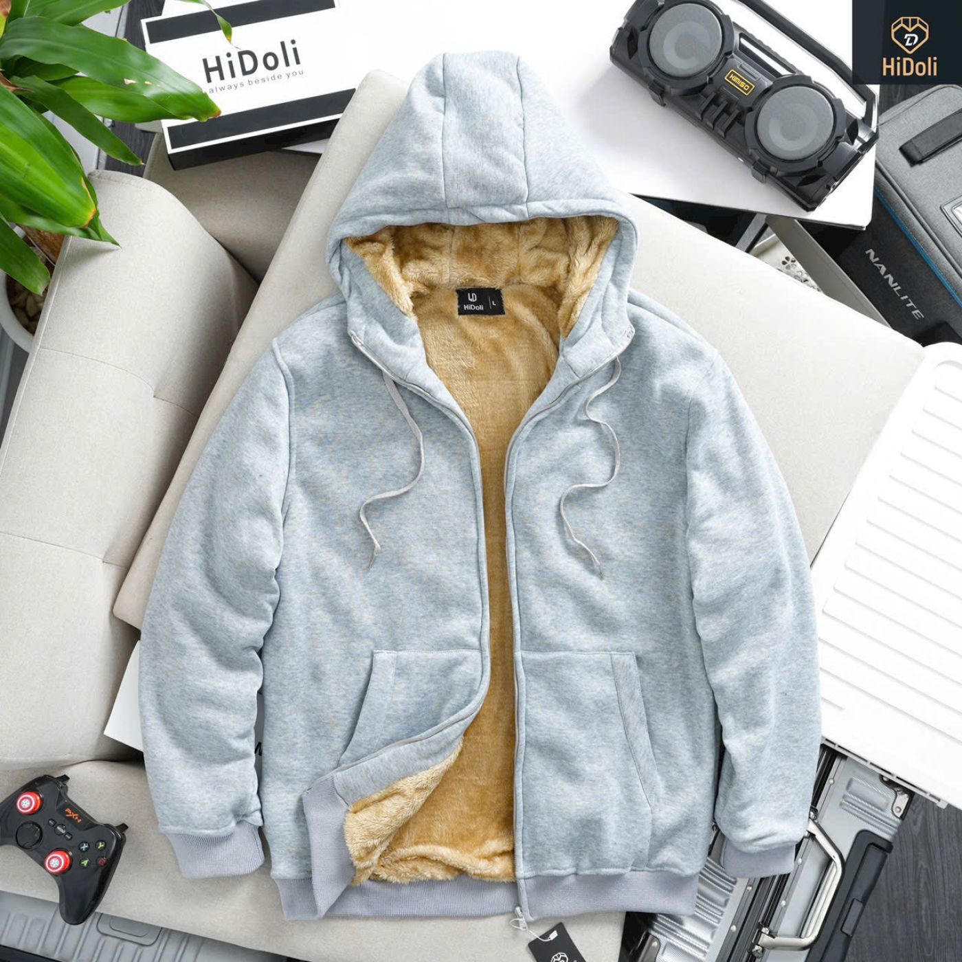 Áo hoodie nam nữ lót lông có mũ, Áo nỉ Lót lông siêu ấm