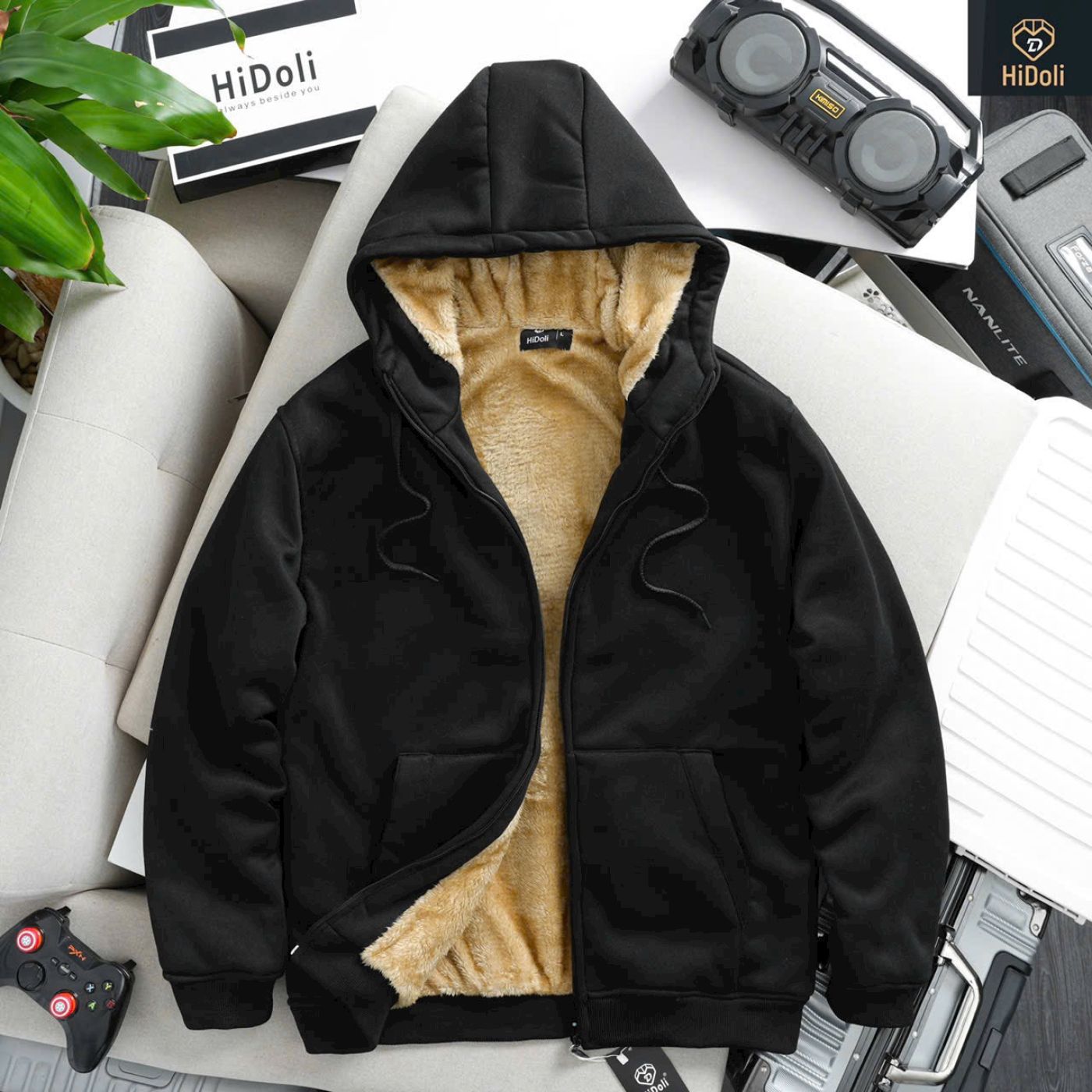 Áo hoodie nam nữ lót lông có mũ, Áo nỉ Lót lông siêu ấm