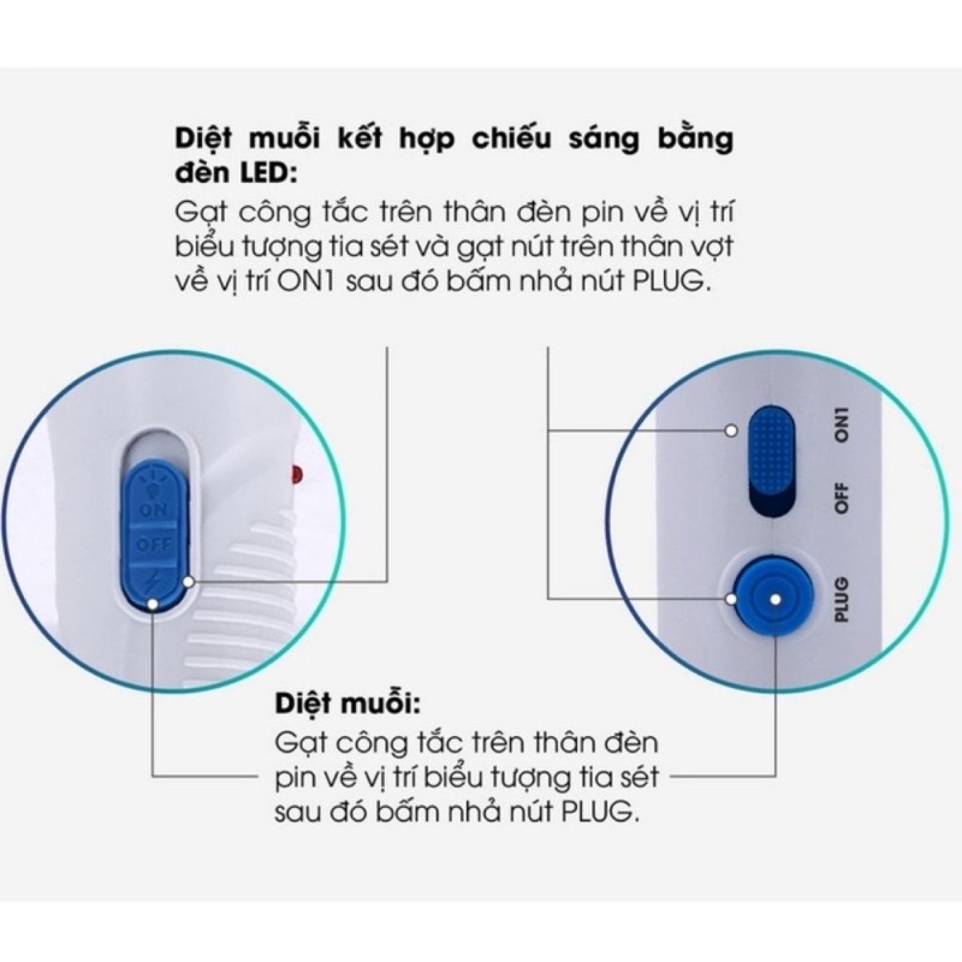 Vợt Muỗi Rạng Đông - Vợt Bắt Muỗi Kết Hợp Đèn Pin Tháo Rời Dễ Cắm Sạc - Model VBM RD.02