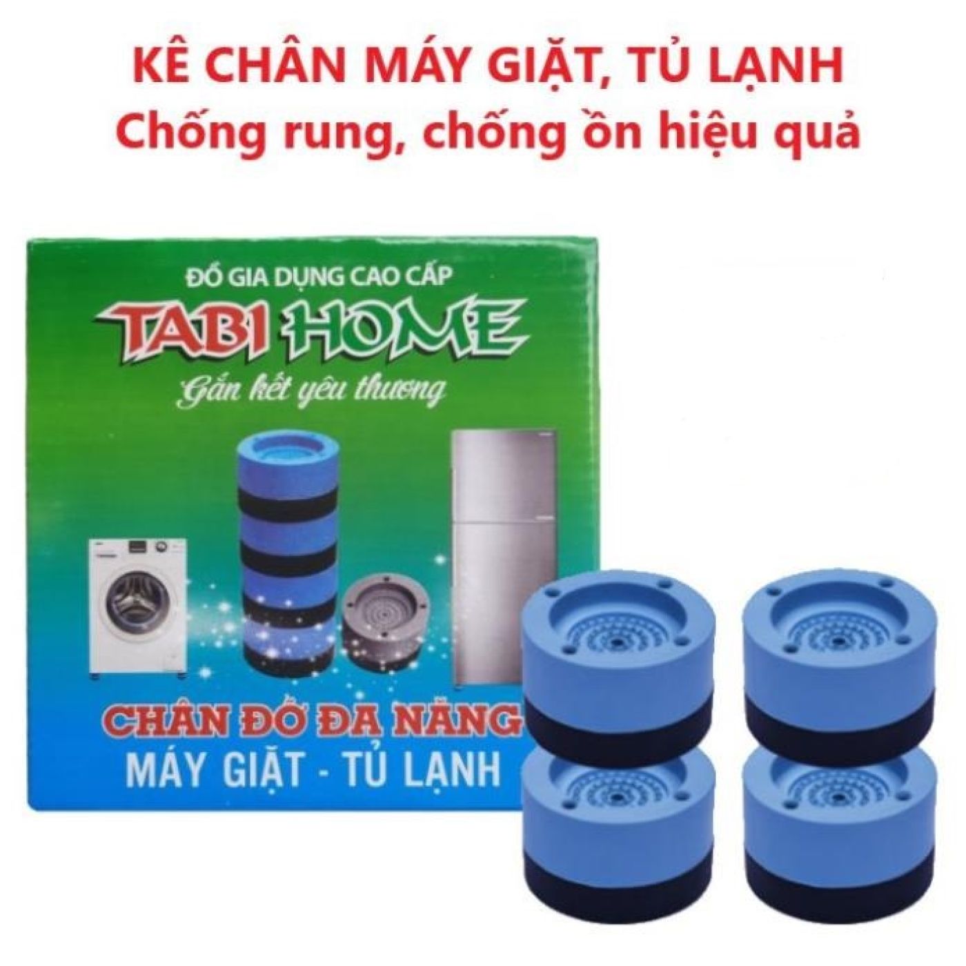 Combo bộ 04 chân kê máy giặt, tủ lạnh... chống rung, lắc, xê dịch giúp tăng tuổi thọ