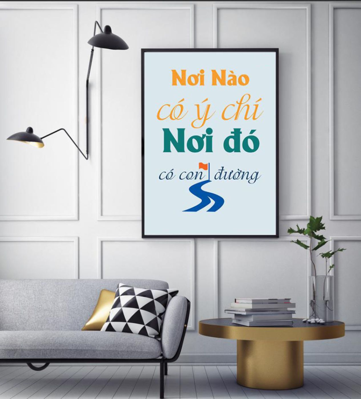 Tranh Tráng Gương 3d Slogan Tạo Động Lực Làm Việc Trang Trí Kích Thước 30 x 40 cm