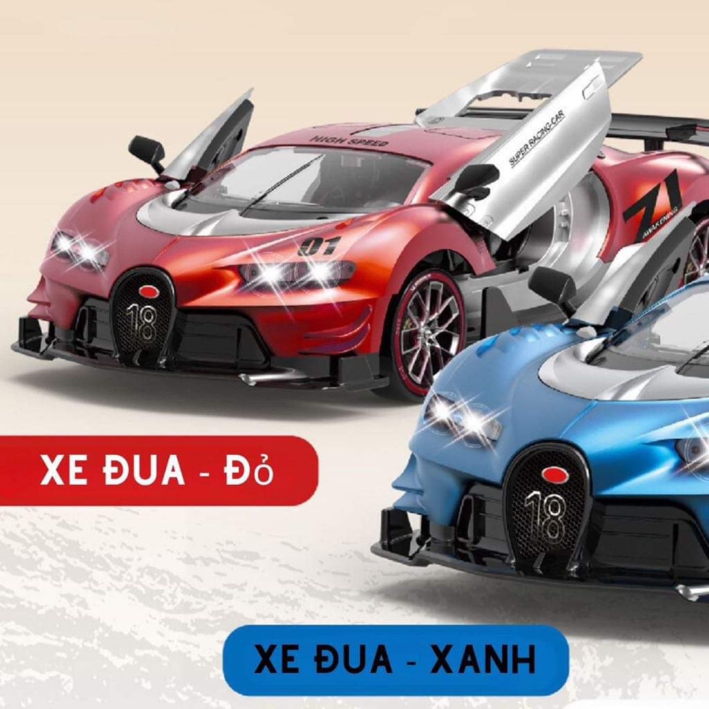 Xe đua BUGATI nâng hạ cánh đk 4 chiều pin sạc( chỉ còn 2c màu xanh )