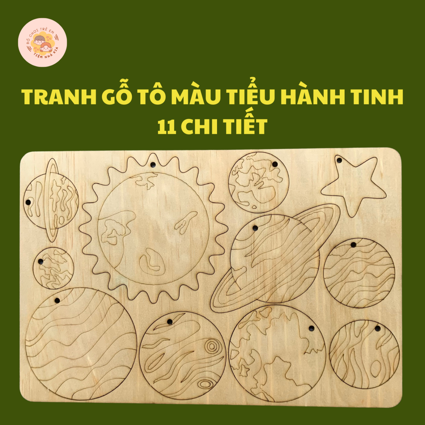 Bộ Tiểu Hành Tinh Vũ Trụ Tô Màu Gỗ DIY 11 Chi Tiết Cho Bé_Có thể làm quà tặng sinh nhật, trang trí