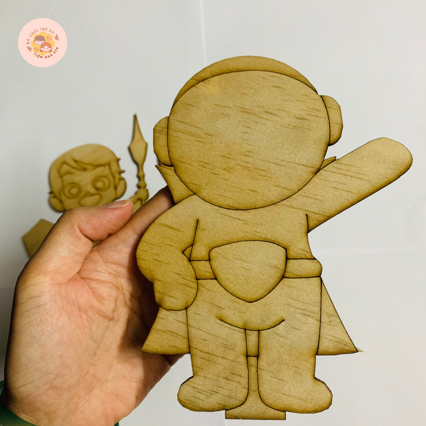 Bộ 2 Hình Nobita và Doraemon Tô Màu Gỗ DIY Cao 20cm Cho Bé_Có thể làm quà tặng sinh nhật, trang trí