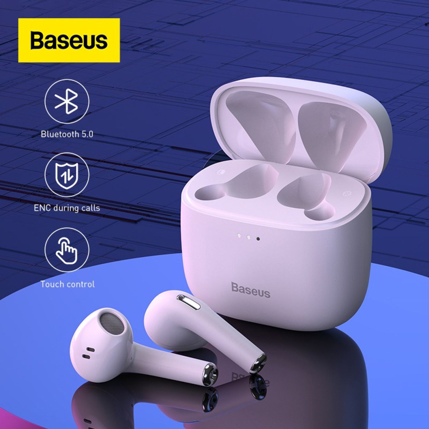 Tai nghe Bluetooth Baseus Bowie Series E8 TWS True Wireless Earbuds ( Bluetooth 5.0 , GPS - APP Cont