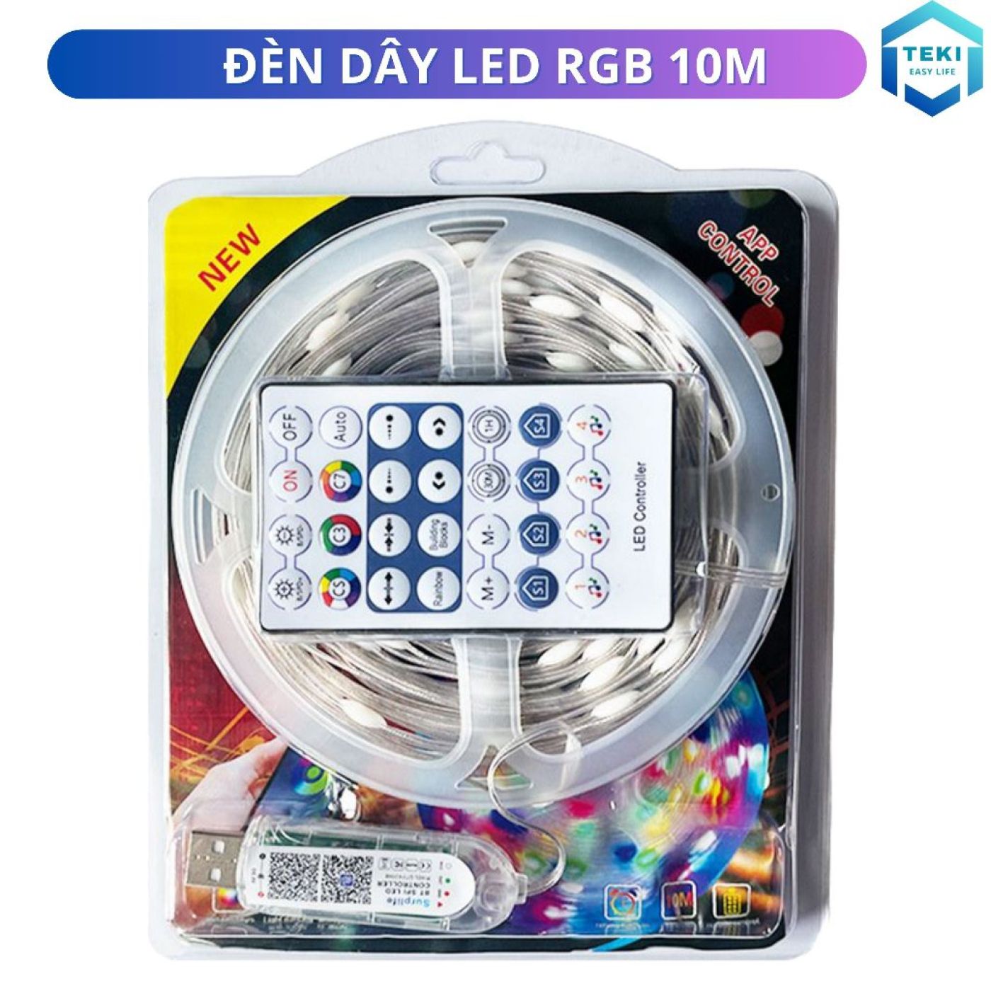 Đèn Led cảm biến theo nhạc 10m RGB 16 triệu màu full bộ điều khiển và cả app điện thoại