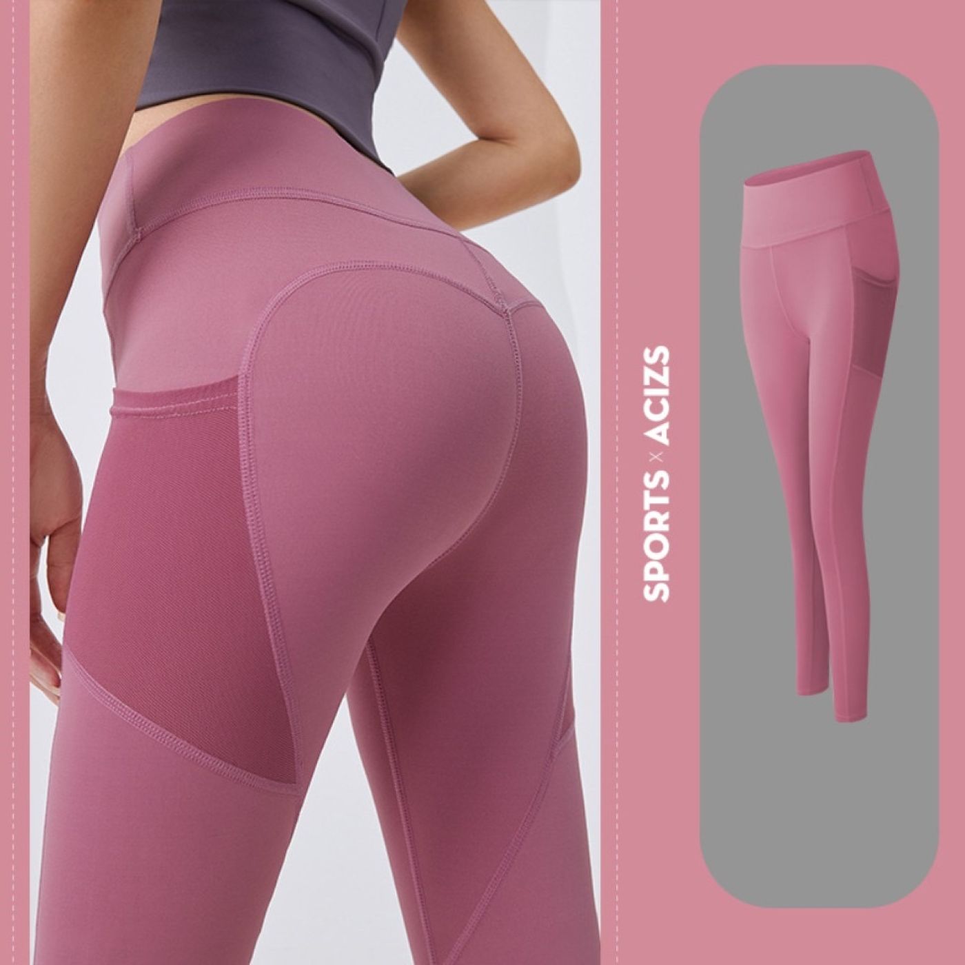 Quần legging tập Gym Yoga có túi lưới ( note màu note size khi mua )