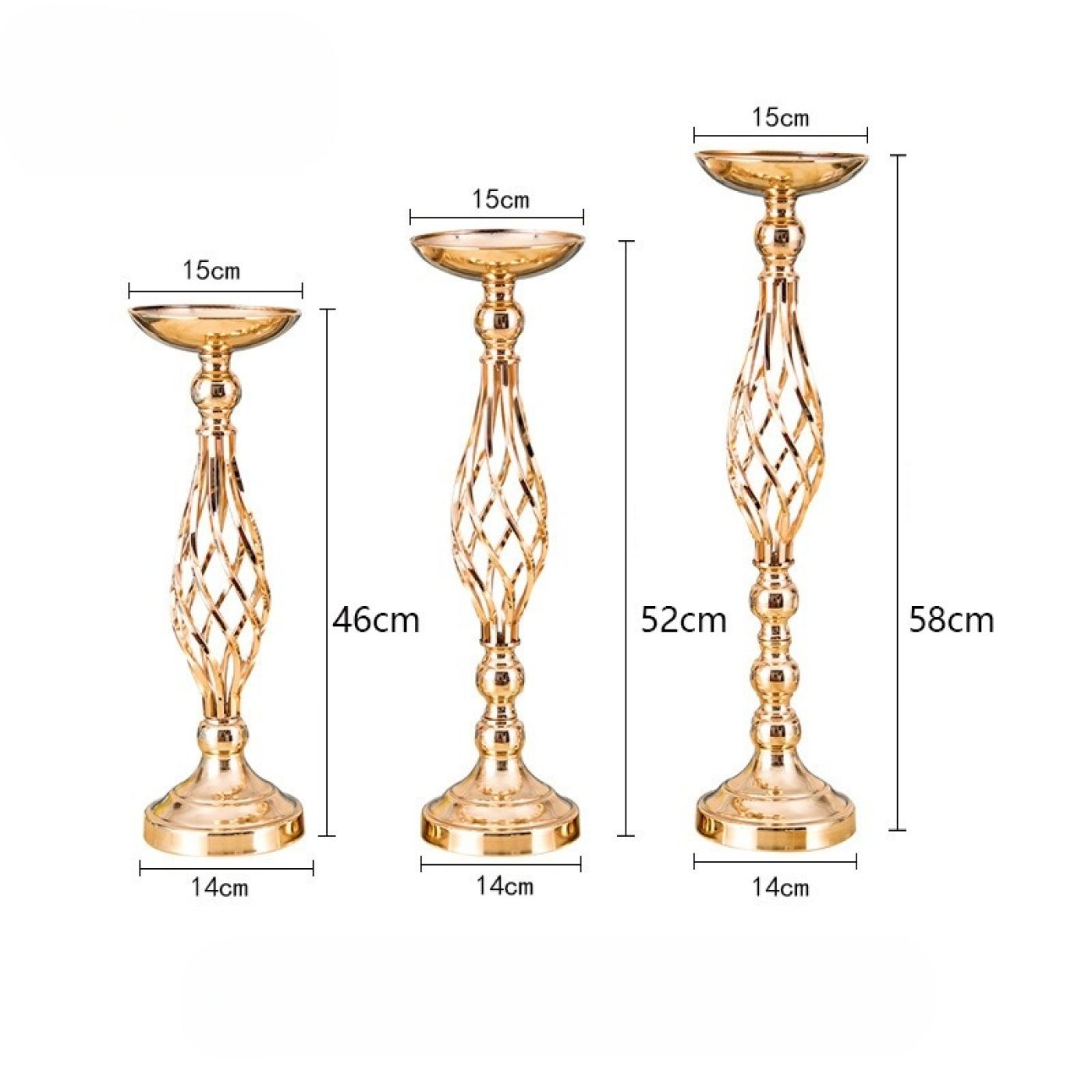 Bình cắm hoa , chân để nến trang trí tiệc cưới , decor cao 46cm