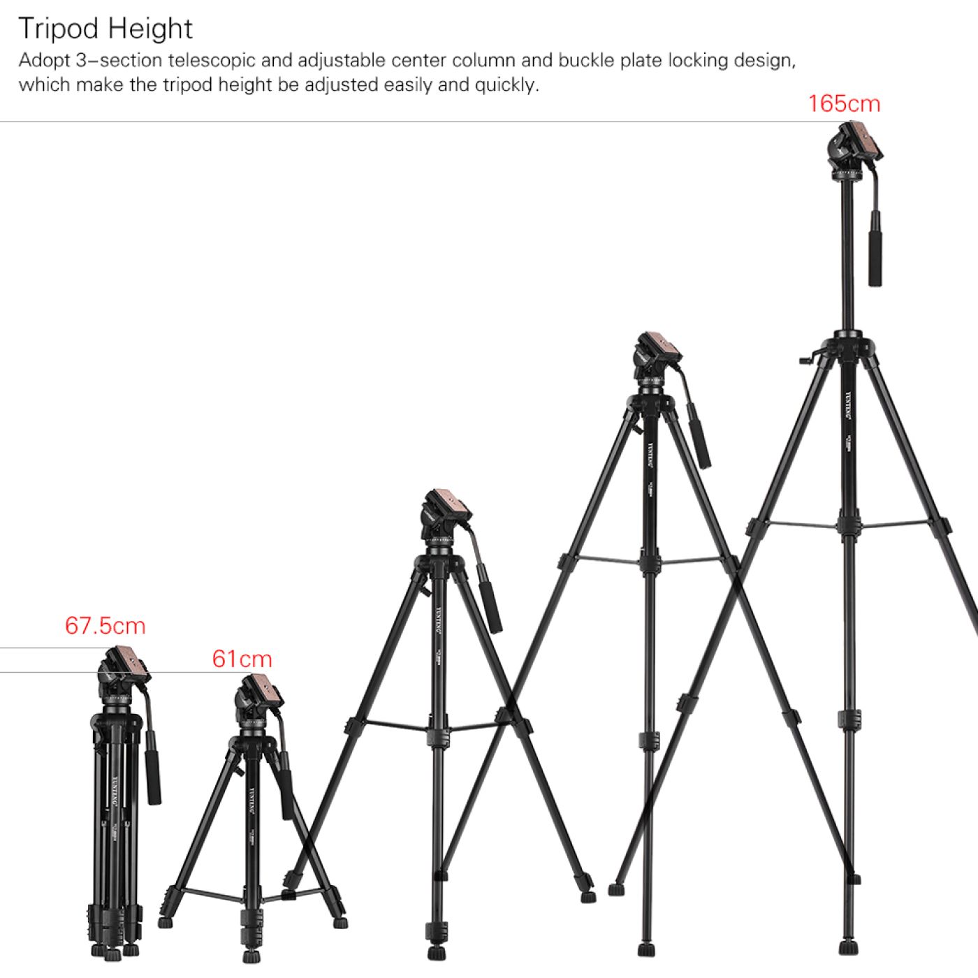 [Thị trường 1220k] Chân máy ảnh, điện thoại chuyên nghiệp Tripod Yunteng VCT-880