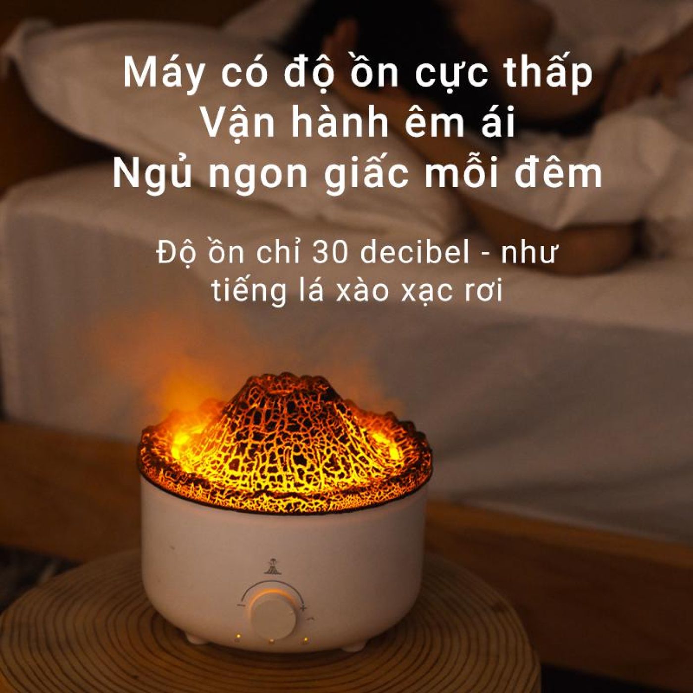 Máy xông tinh dầu kiểu núi lửa V21B - Hiệu ứng phun sương con sứa đẹp mắt