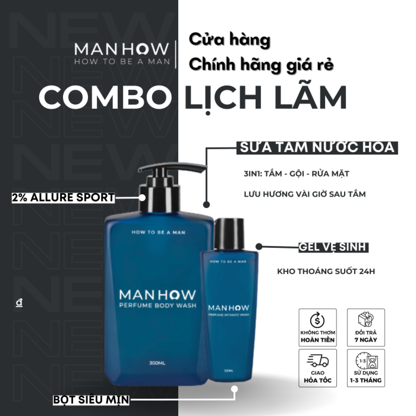 Mua Combo Lịch Lãm Tặng Áo Giữ Nhiệt: Sữa Tắm Nước Hoa Allure Sport + Gel Vệ Sinh