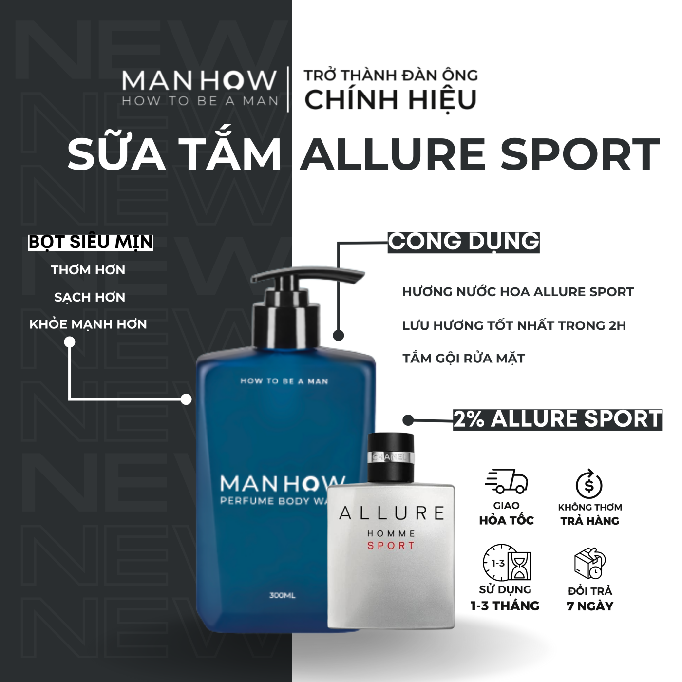 Mua Combo Lịch Lãm Tặng Áo Giữ Nhiệt: Sữa Tắm Nước Hoa Allure Sport + Gel Vệ Sinh