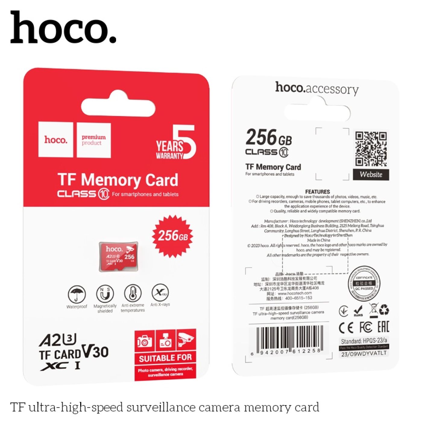 Thẻ nhớ TF memory Card micro SD cao cấp cho Camera giám sát tốc độ cao nhanh 256GB Hoco