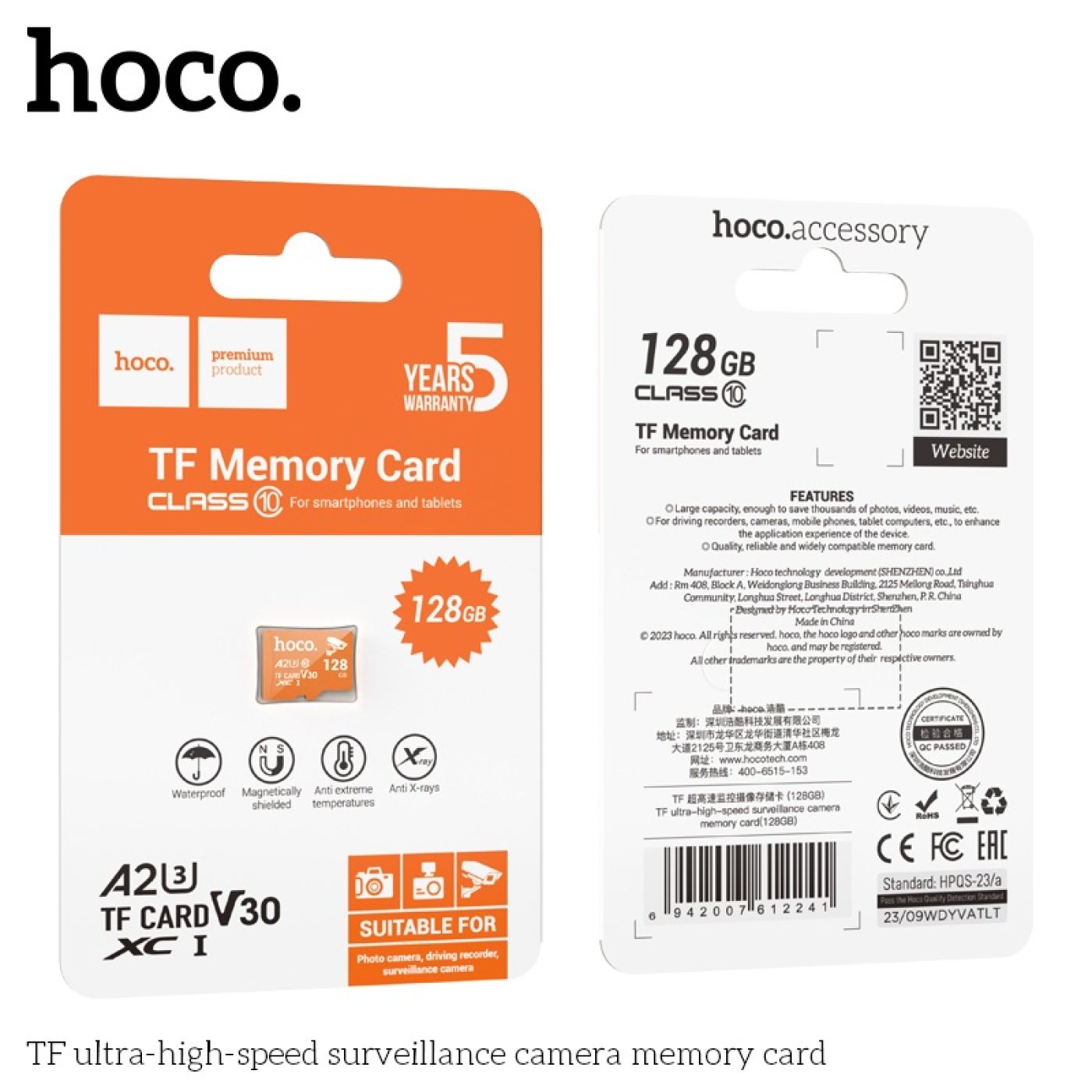 Thẻ nhớ TF memory Card micro SD cao cấp cho Camera giám sát tốc độ cao nhanh 128GB Hoco