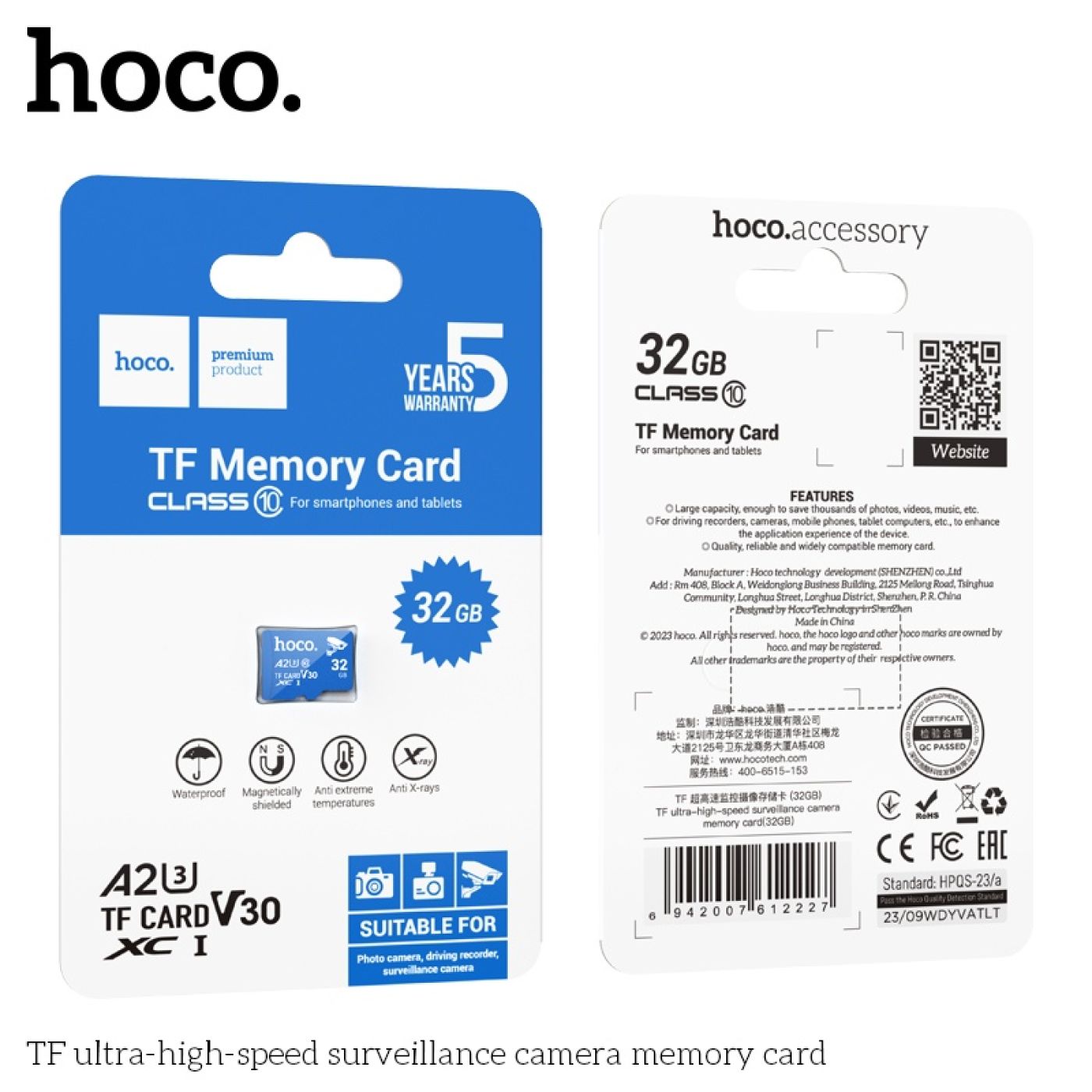 Thẻ nhớ TF memory Card micro SD cao cấp cho Camera giám sát tốc độ cao nhanh 32GB Hoco