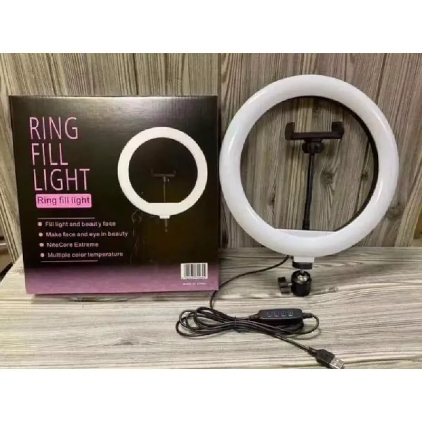 [Shopee 69k] Đèn livestream size 26cm 3 màu, chỉnh cường độ sáng, chỉ đèn ko gồm chân