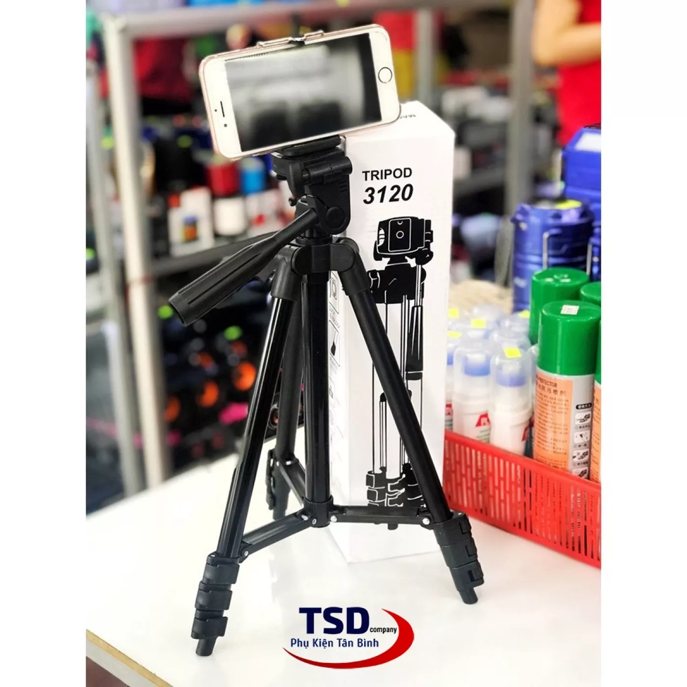 [Shopee 50k] Tripod nhôm 3110, hàng giá rẻ chất lượng dùng được, có kẹp điện thoại