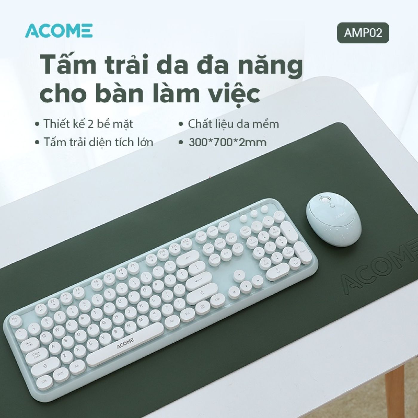 Tấm Lót Chuột Đa Năng Để Bàn Chống Thấm Nước Cỡ Lớn Cho Bàn Làm Việc ACOME AMP02