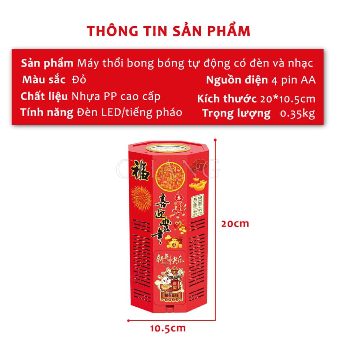 Máy Thổi Bong Bóng Tự Động Có Đèn Led Kèm Nhạc - Loa Bắn Bong Bóng Pháo Hoa Vui Nhộn Đón Tết