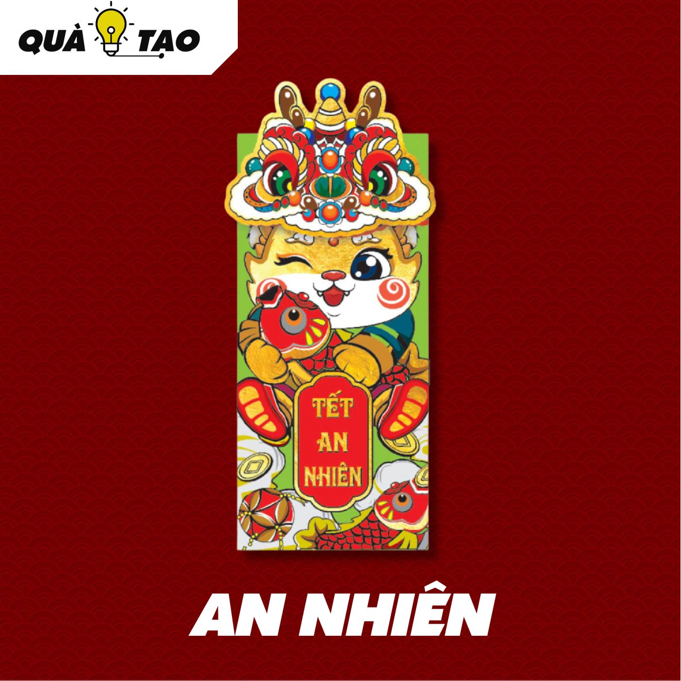 Lì xì Rồng chibi quà sáng tạo dạng dọc combo 6 chiếc