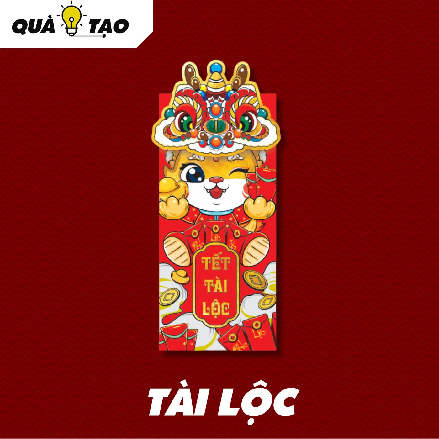 Lì xì Rồng chibi quà sáng tạo dạng dọc combo 6 chiếc