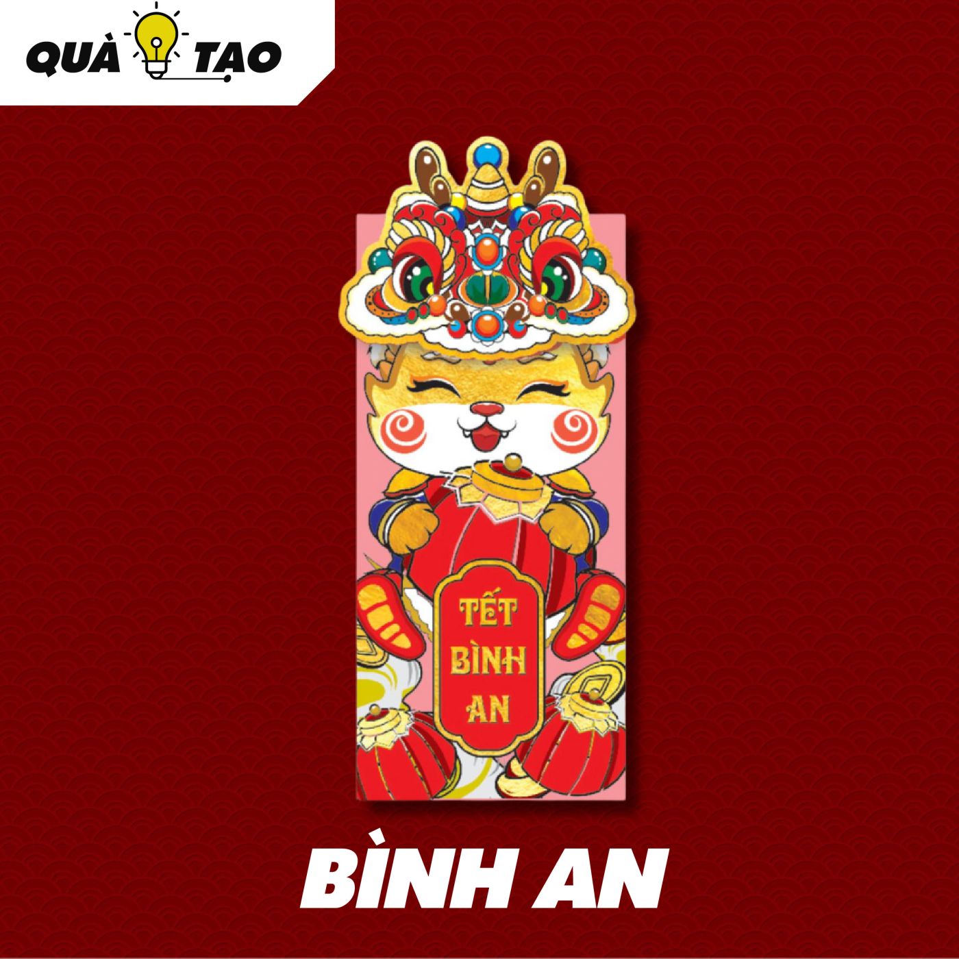 Lì xì Rồng chibi quà sáng tạo dạng dọc combo 6 chiếc