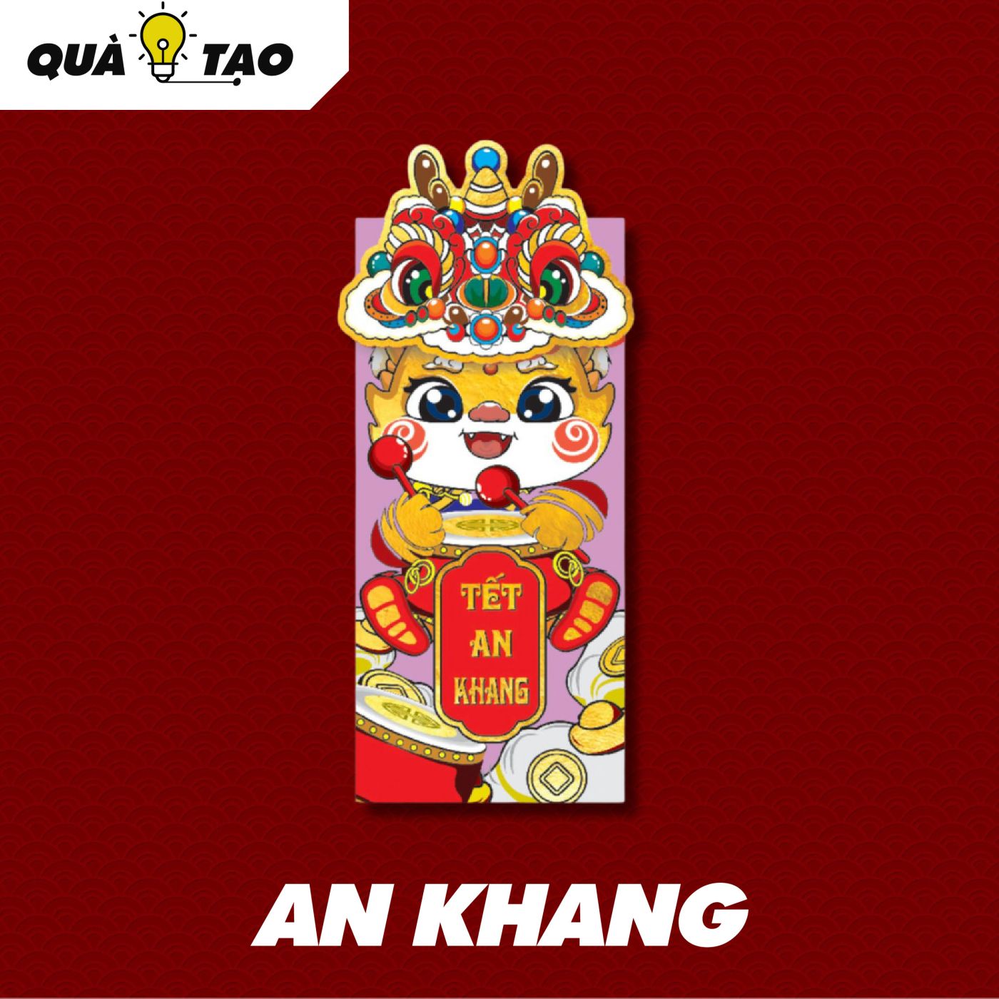 Lì xì Rồng chibi quà sáng tạo dạng dọc combo 6 chiếc