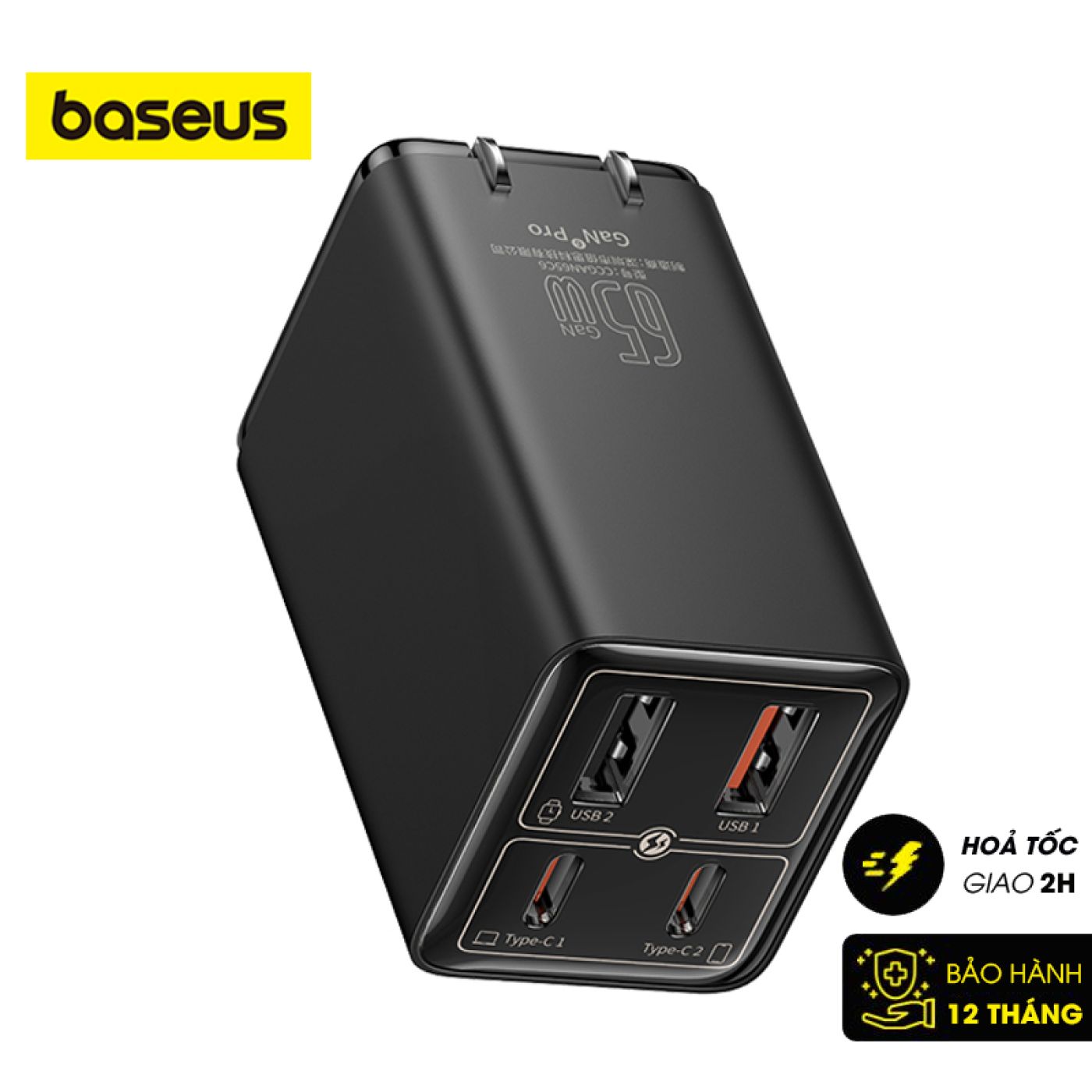 Củ Sạc Nhanh Baseus GaN6 Pro Fast Charger 2C+2U 65W (Multi Quick Charger Support)