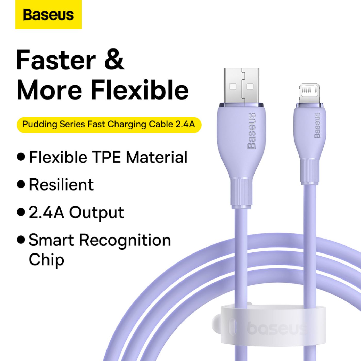 Cáp Sạc Nhanh Cho iPhone iPad Baseus Pudding Series USB to Lightning 2.4A ( Fast Charging Data Cable