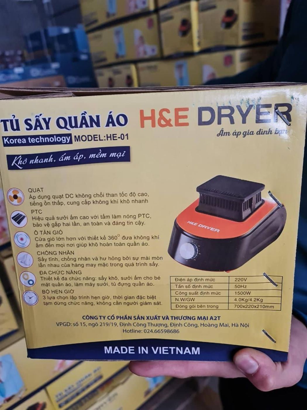 Tủ sấy quần áo H&E