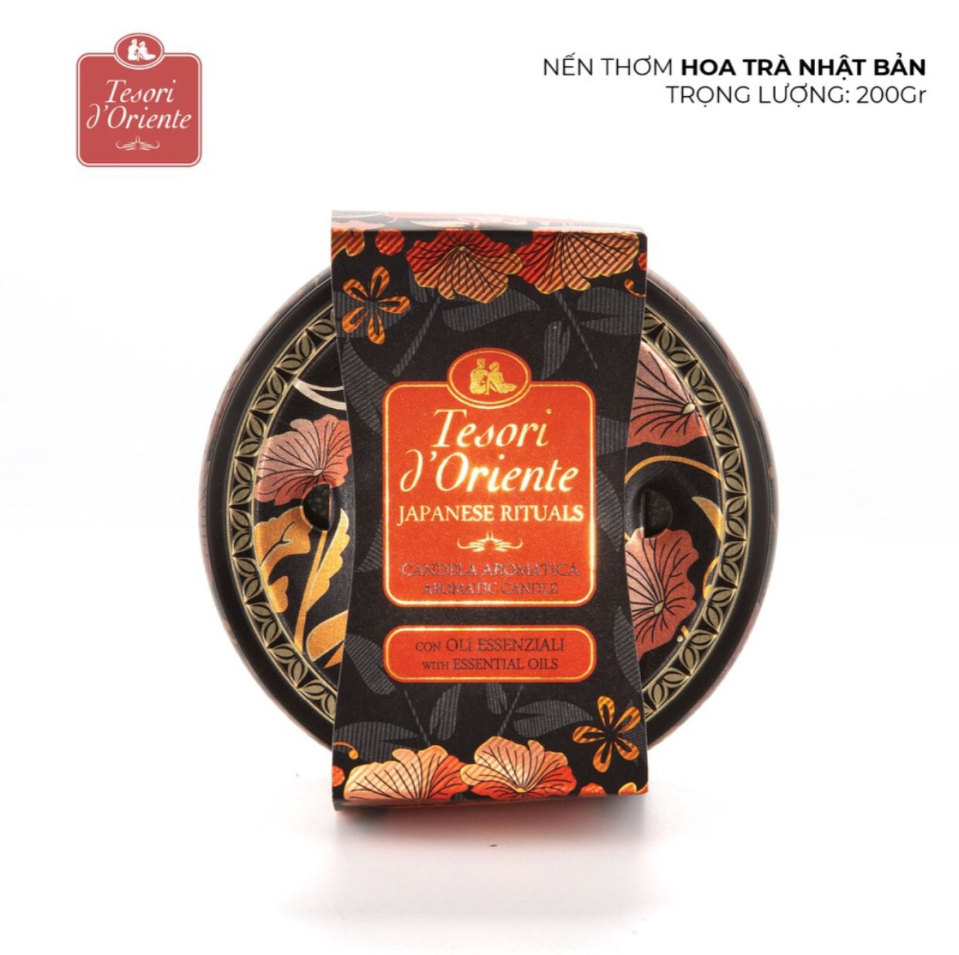 Nến thơm cao cấp Tesori d'Oriente 200gr - Mùi Hoa Trà - CHÍNH HÃNG