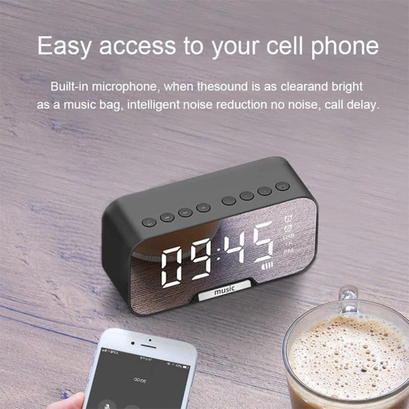 Loa bluetooth Q5 Loa bluetooth kiêm đồng hồ, báo thức,nghe nhạc, nghe đài FM, Không Dây Mini