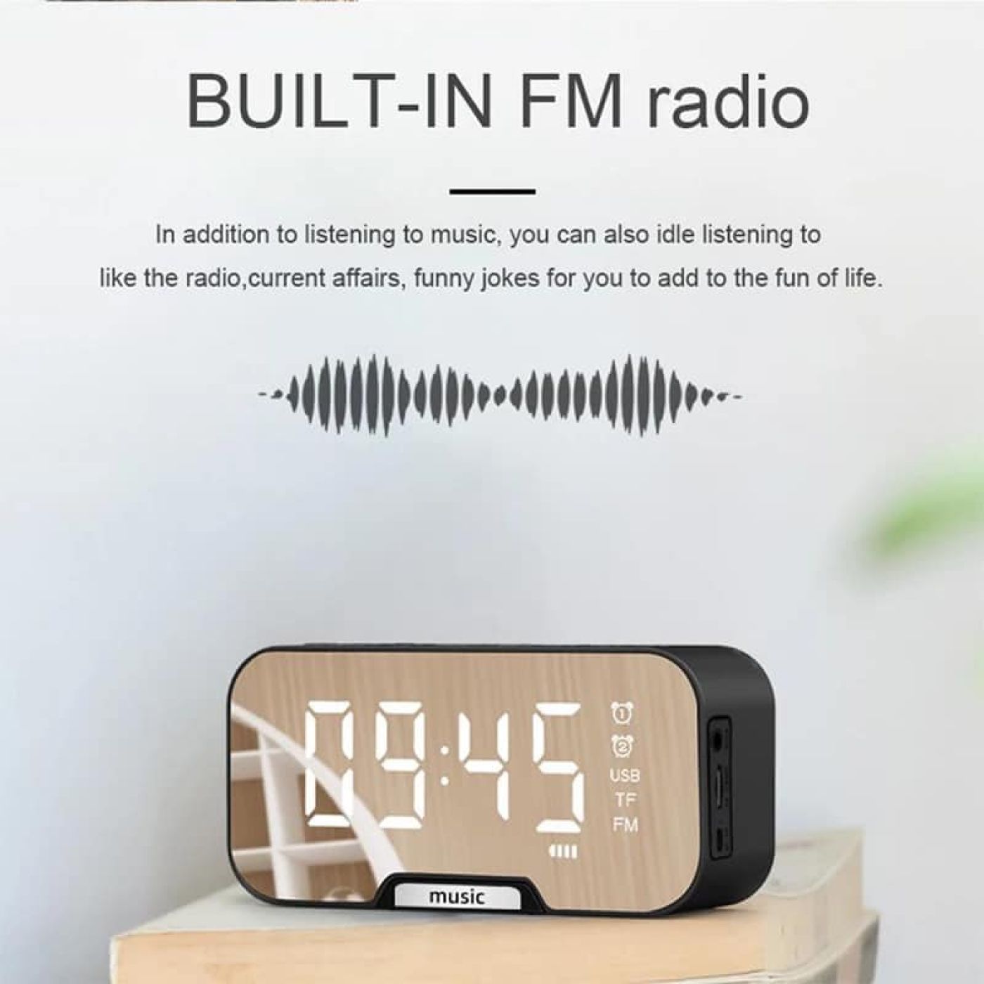 Loa bluetooth Q5 Loa bluetooth kiêm đồng hồ, báo thức,nghe nhạc, nghe đài FM, Không Dây Mini