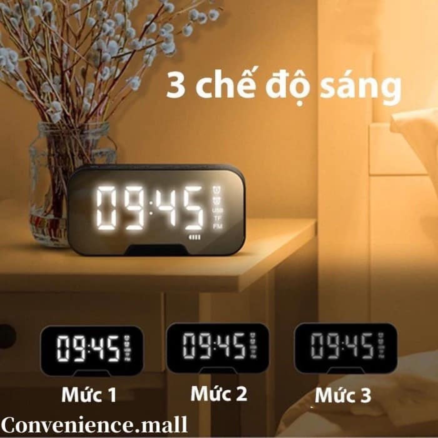 Loa bluetooth Q5 Loa bluetooth kiêm đồng hồ, báo thức,nghe nhạc, nghe đài FM, Không Dây Mini