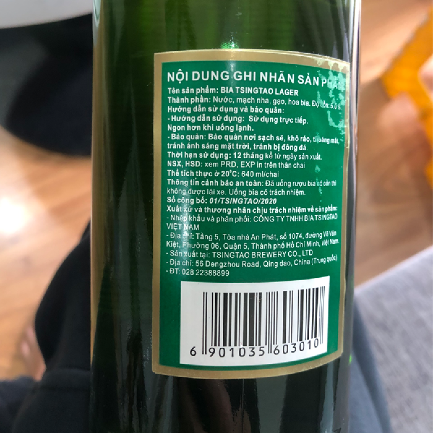 Bia Tsingtao Thanh Đảo 5% Chai 640ml