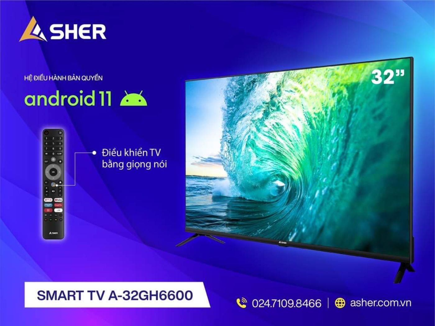 Tivi Asher 4k Qled made in Việt Nam