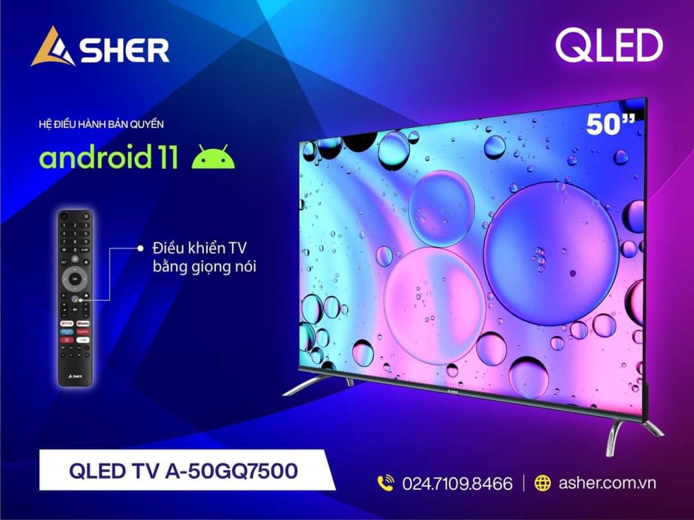 Tivi Asher 4k Qled made in Việt Nam