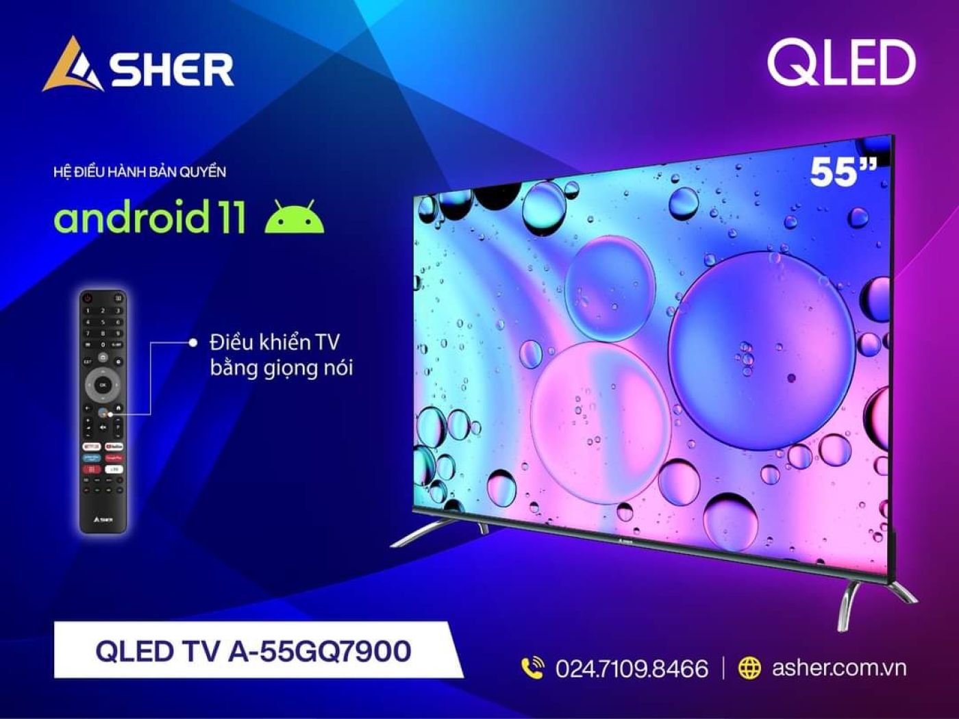 Tivi Asher 4k Qled made in Việt Nam