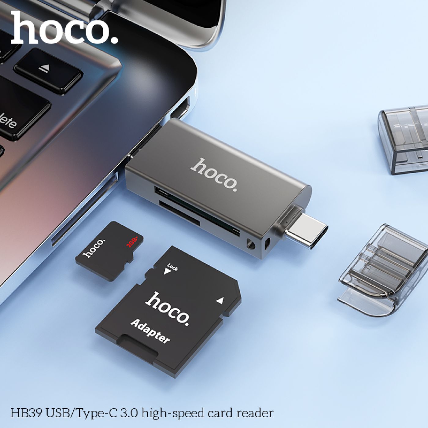 Đầu đọc thẻ nhớ 3.0 đa năng 1 đầu USB, 1 Đầu typec hoco HB39