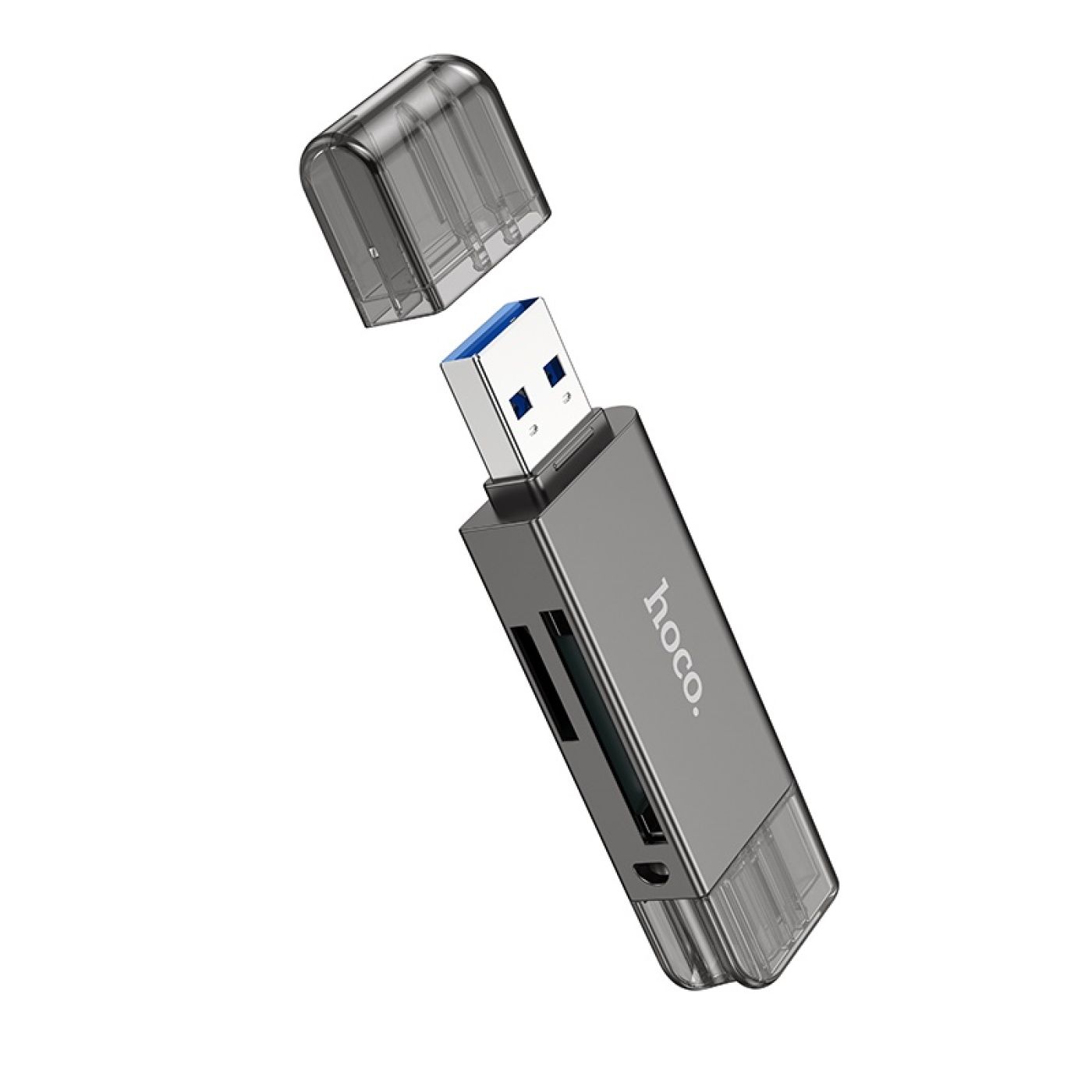 Đầu đọc thẻ nhớ 3.0 đa năng 1 đầu USB, 1 Đầu typec hoco HB39