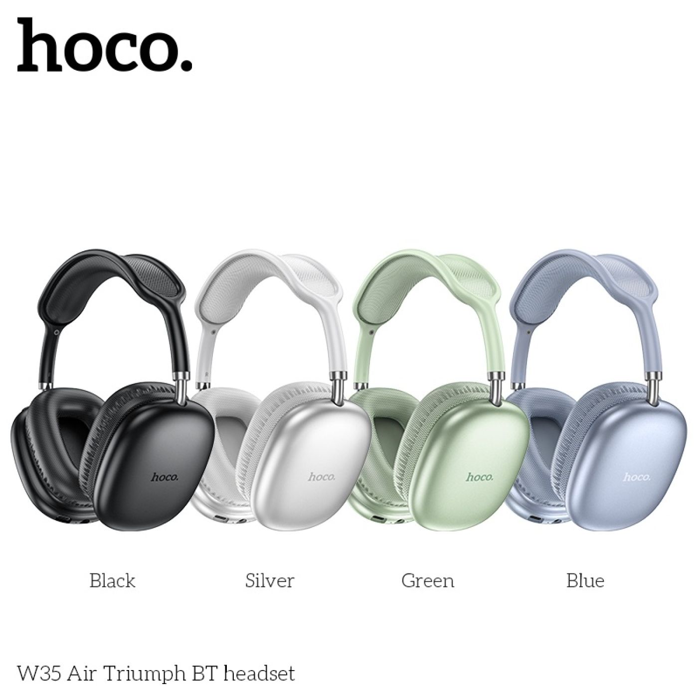 Tai nghe chụp tai bluetooth pin trâu HOCO W35 AIR, headphones 45h nghe nhạc, mic đàm thoại