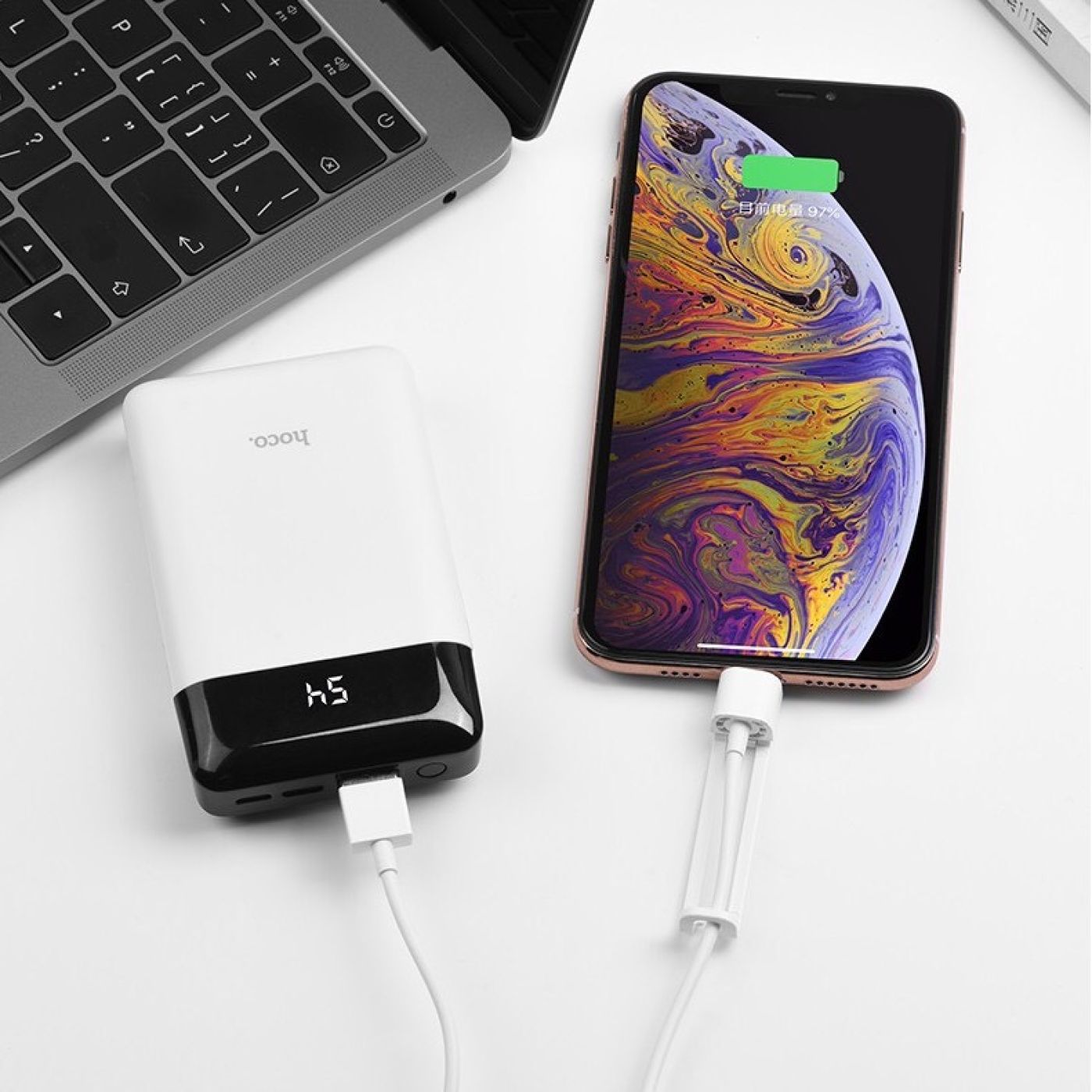 Cáp Hoco X31 dài 1m2 kèm giá đỡ cho iPhone