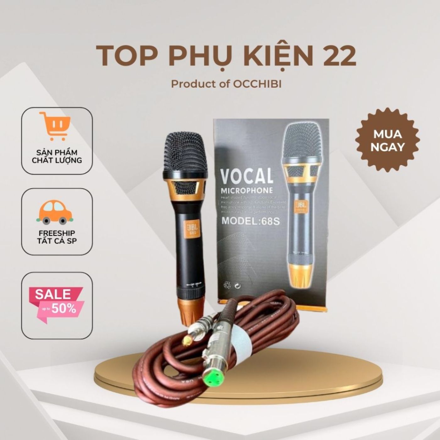 Micro karaoke có dây JBL 68s Hát Cực hay, Đẳng Cấp Bảo Hành 6 Tháng