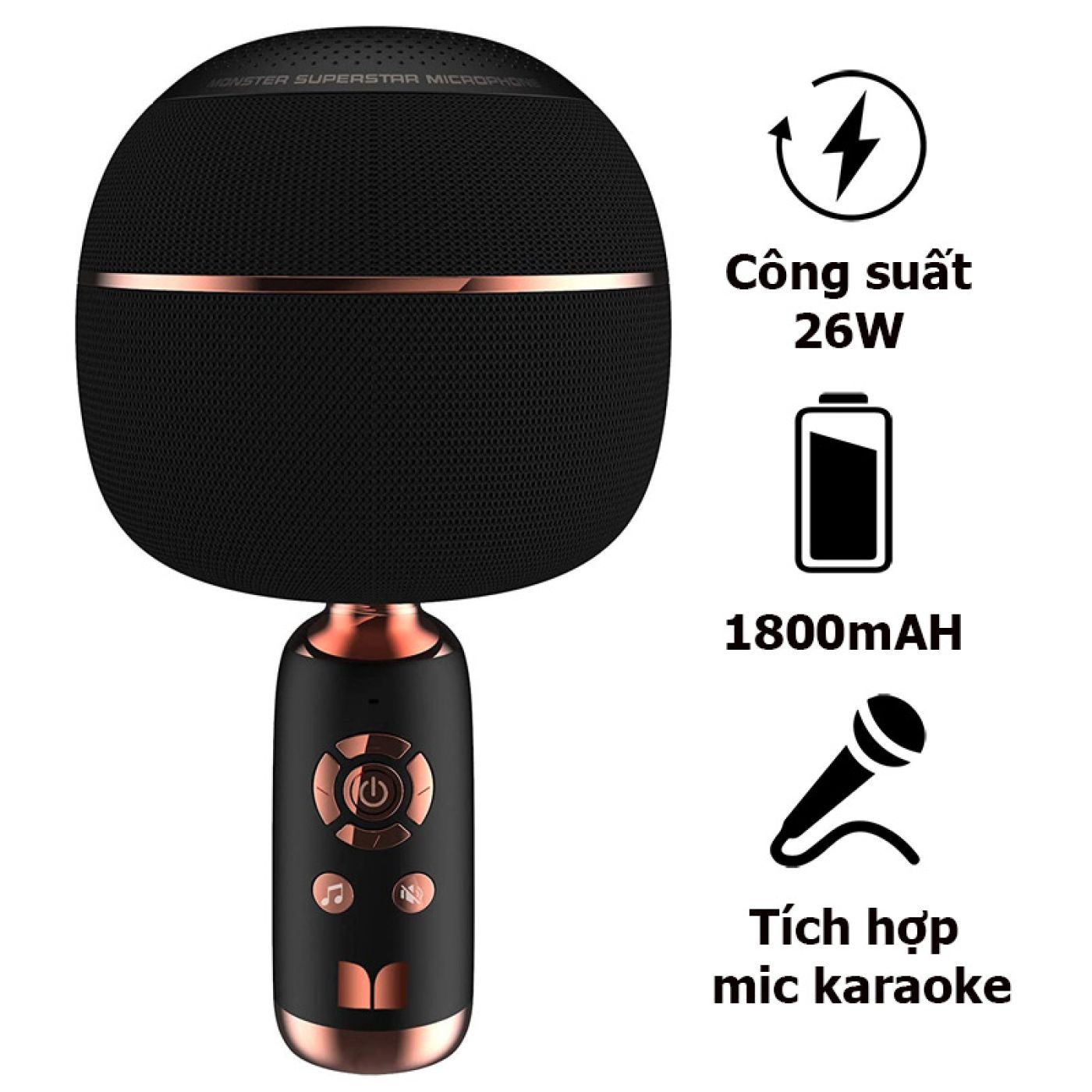 {Order giao 28/1} Micro Karaoke kèm loa Monster M97, 26W, Bluetooth 5.0 , TWS