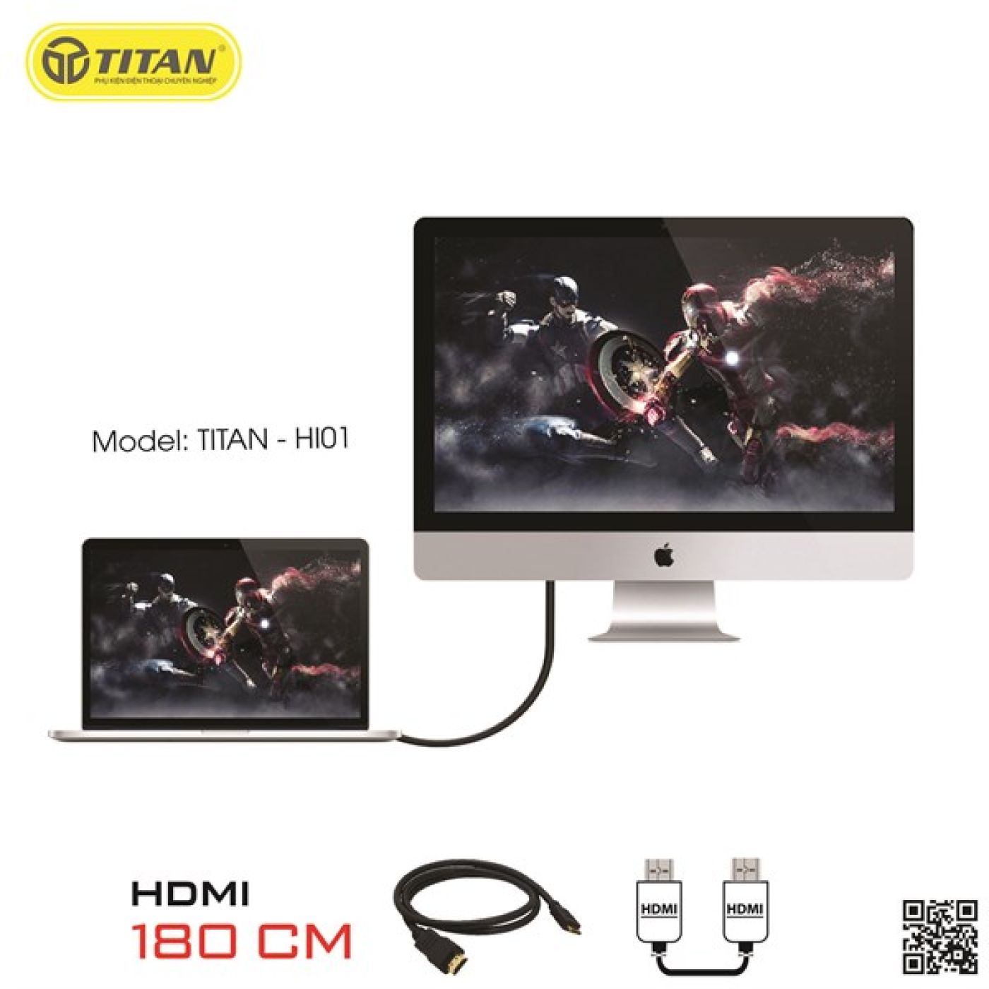 Cáp HDMI 1.8M Titan HI01 - BH 12 Tháng