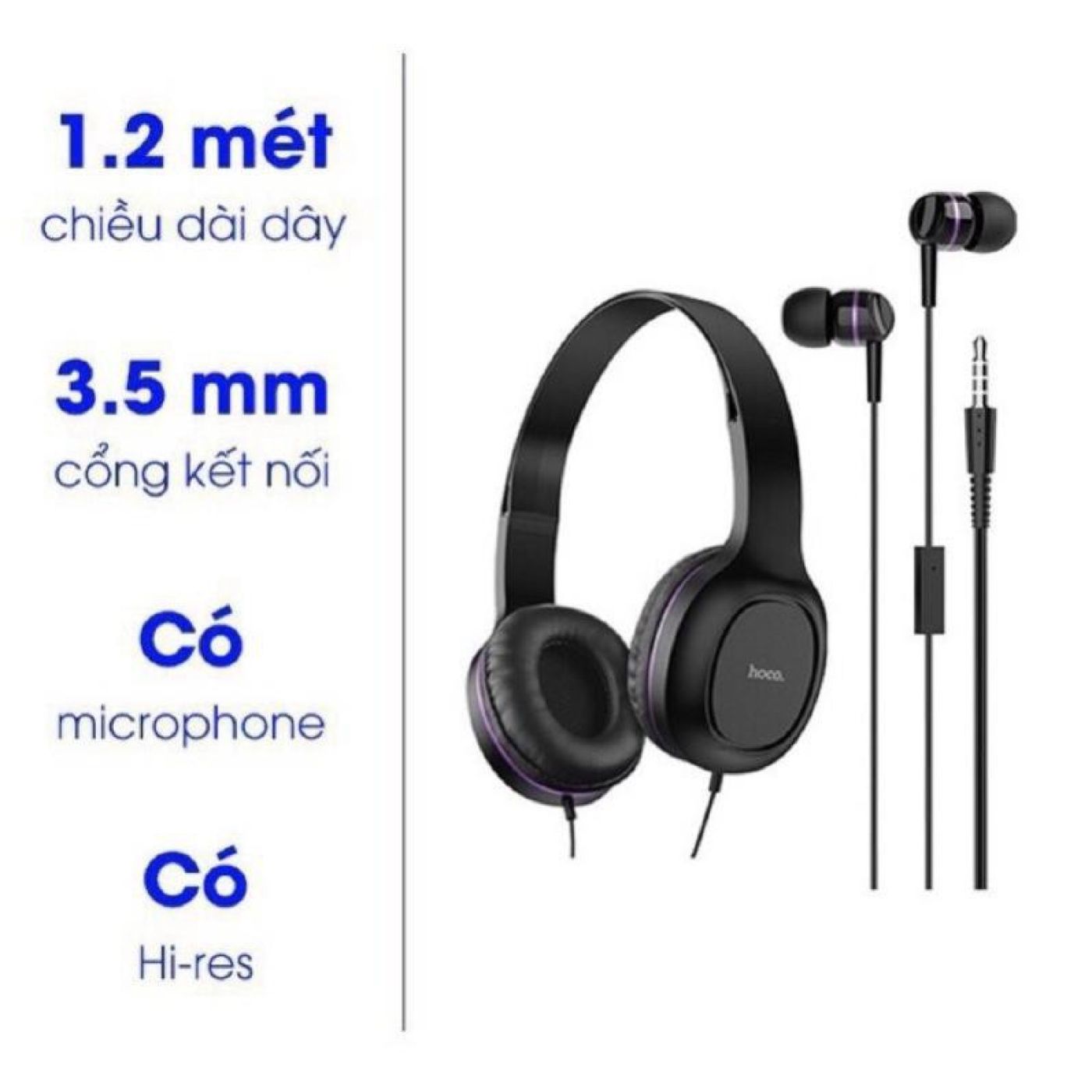 Tai Nghe Chụp Tai Có Mic HOCO W24