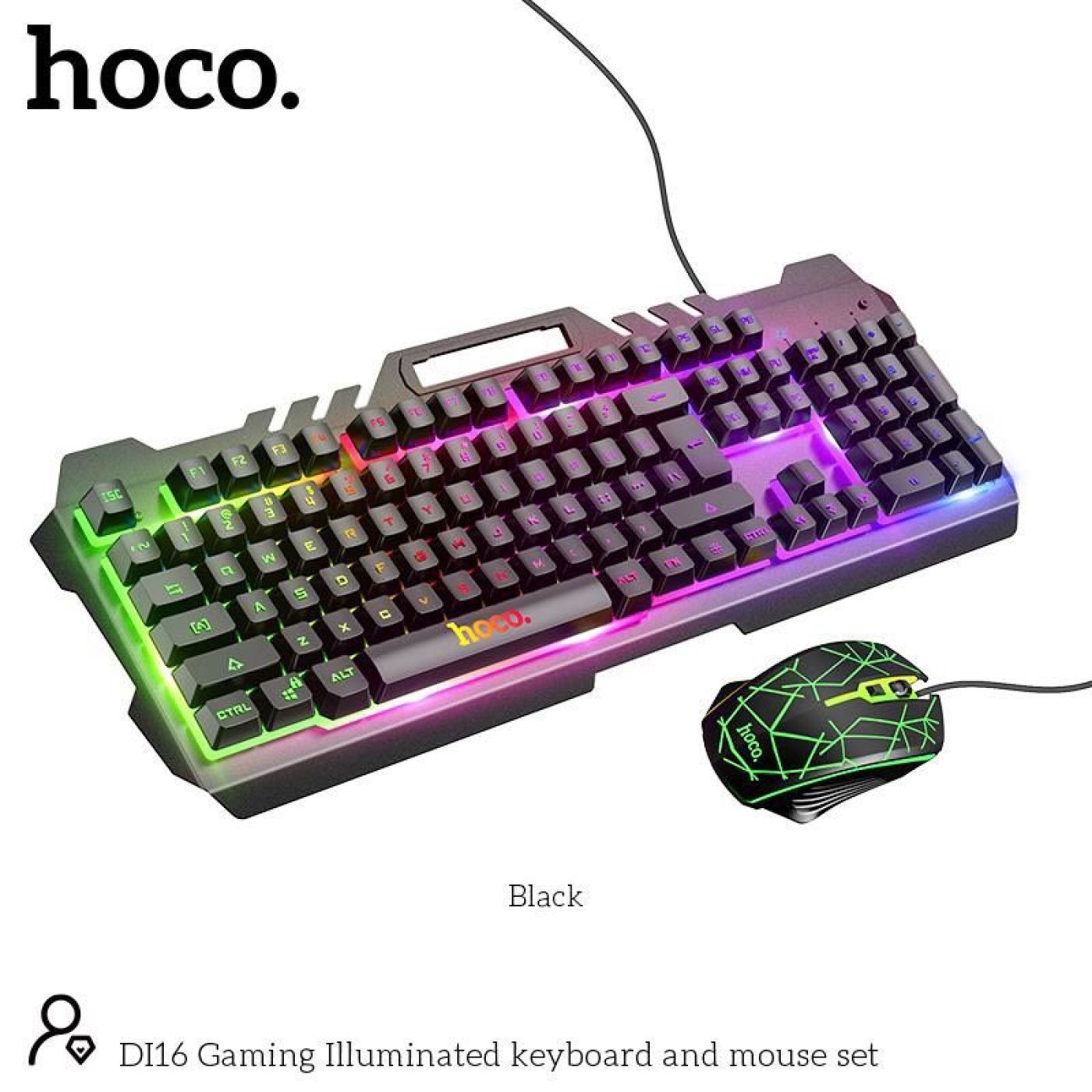 Bộ bàn phím kèm chuột cao cấp Gaming Hoco Di16 LED RGB bảo hành chính hãng