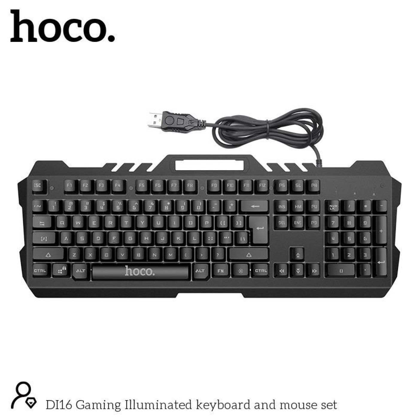 Bộ bàn phím kèm chuột cao cấp Gaming Hoco Di16 LED RGB bảo hành chính hãng