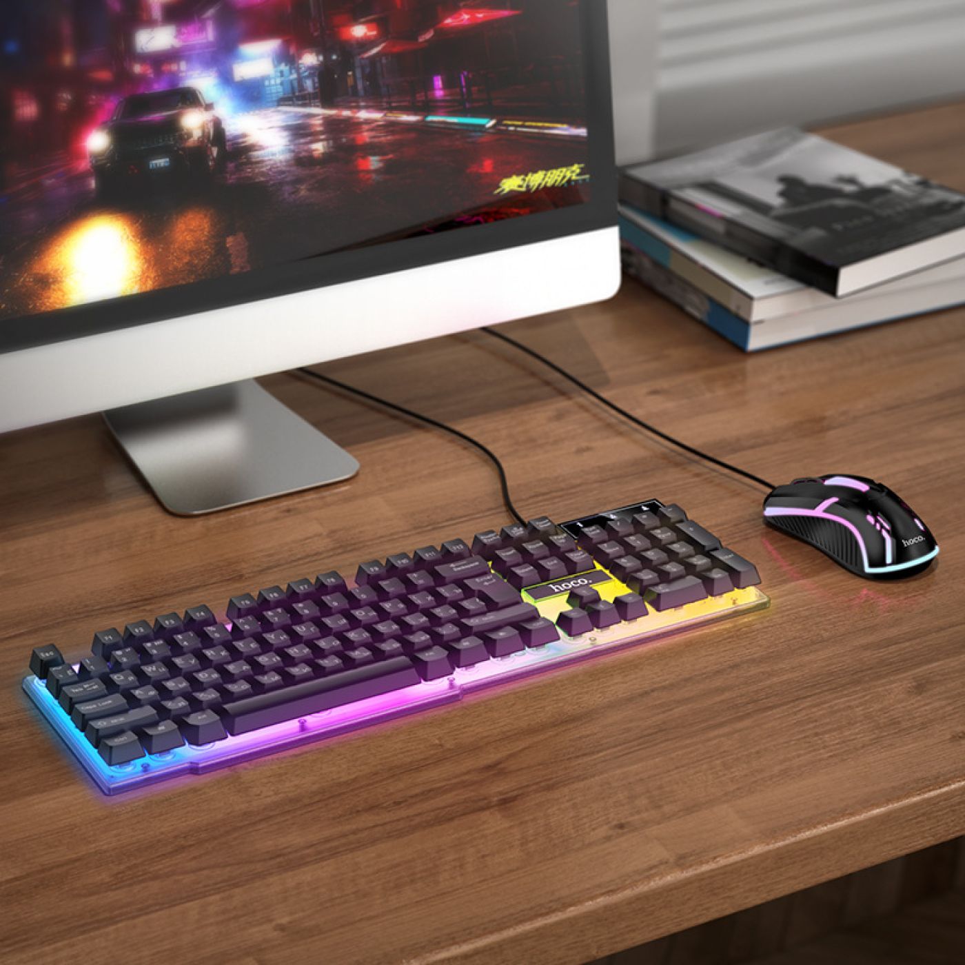 Combo bàn phím và chuột gaming chính hãng Hoco GM11 Led RGB